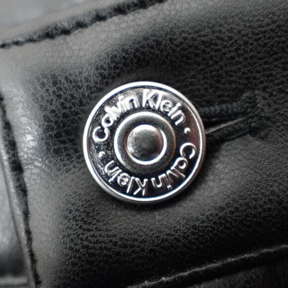 Calvin Klein Jeans Faux Leather 90s Pants Black Beauty - 14 - Picture 6 of 10